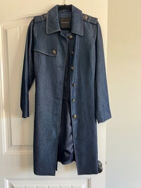 Talbots Navy Denim Trench Coat